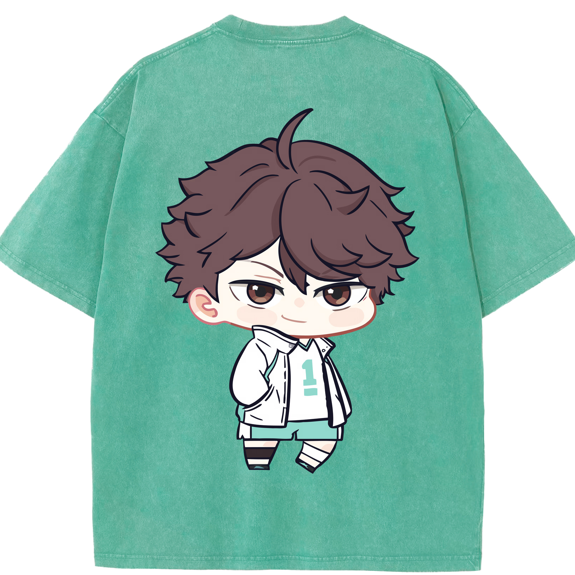 （画像用） ハイキュー!! Haikyu!! 綿100% ヴィンテージ風 半袖Tシャツ（背面プリント）